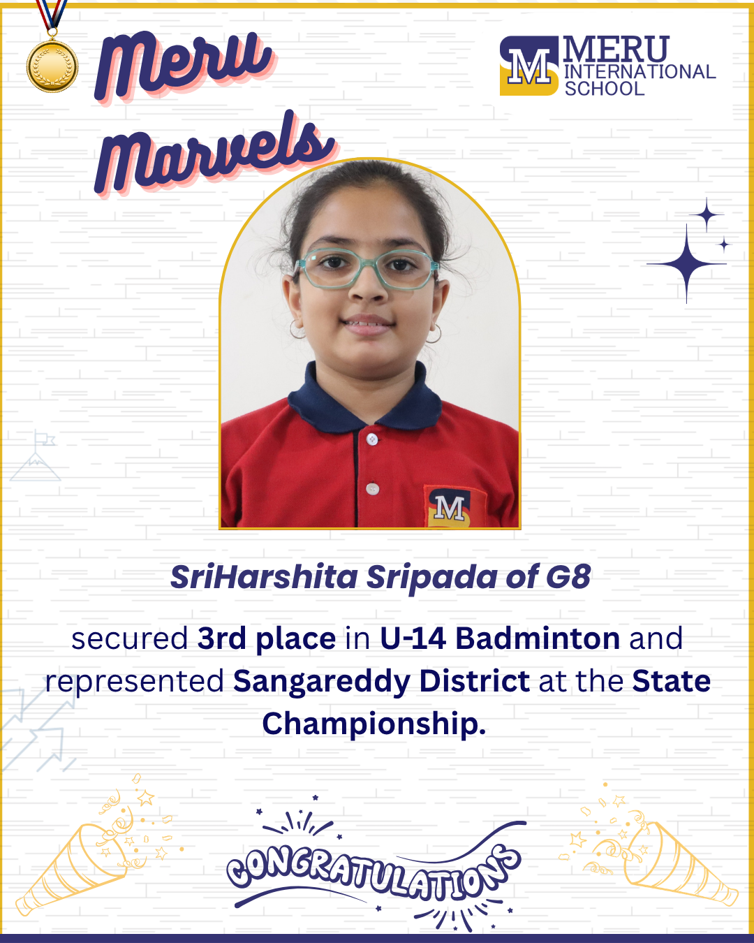 SriHarshita Sripada of Grade 8
